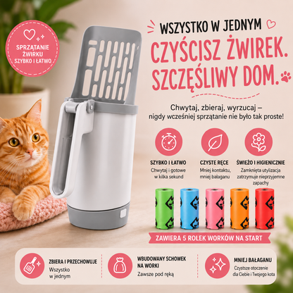Palmero™ – Łopatka do kuwety + 5 rolek worków GRATIS