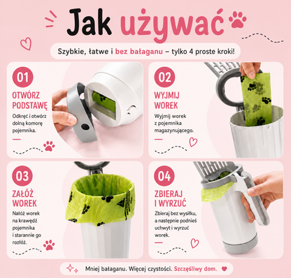 Palmero™ – Łopatka do kuwety + 5 rolek worków GRATIS